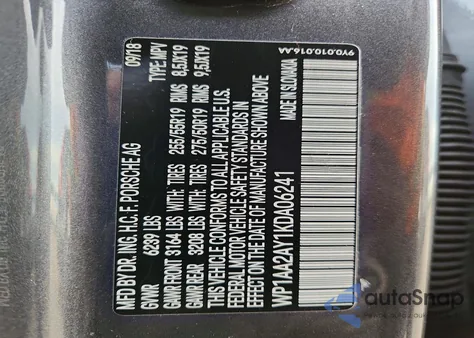 2019 Porsche Cayenne z USA, uszkodzony, nr VIN WP1AA2AY1KDA06241